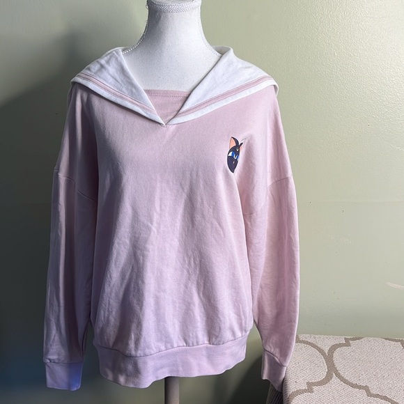 Sailor Moon Chibi-Usa Schoolgirl Collar Girls Sweatshirt - Picture 7 of 14